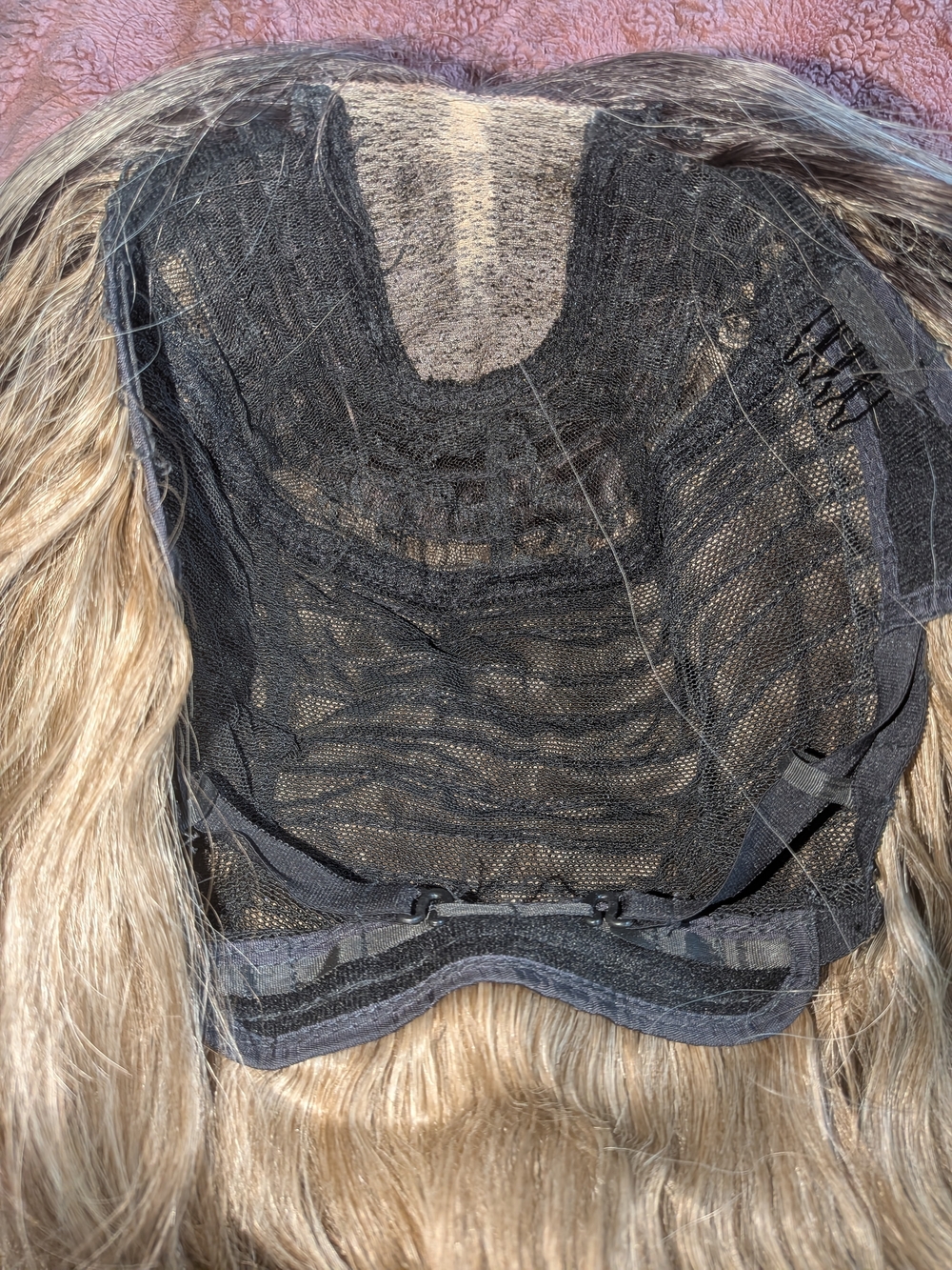 Natural Wavy Blonde Ombre Wig - Dark To Light Ash - Picture 7 of 10